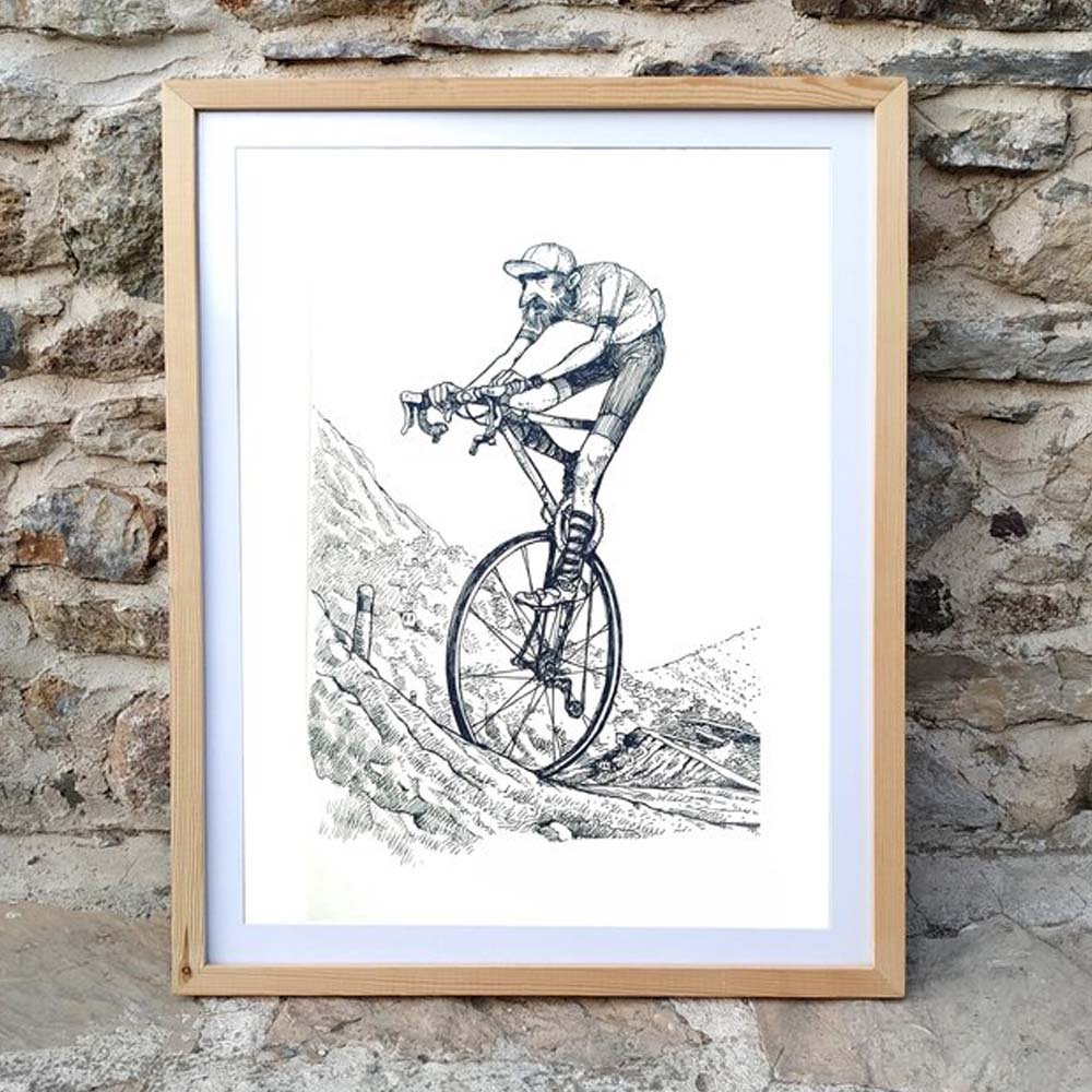 Zirveye Doğru Bisiklet İllustrasyon